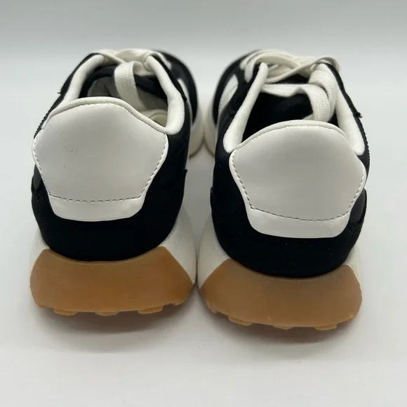 Steve Madden Kendrix Black White Lace-Up Sneakers Women’s Sz 8 New With Box - Picture 6 of 10